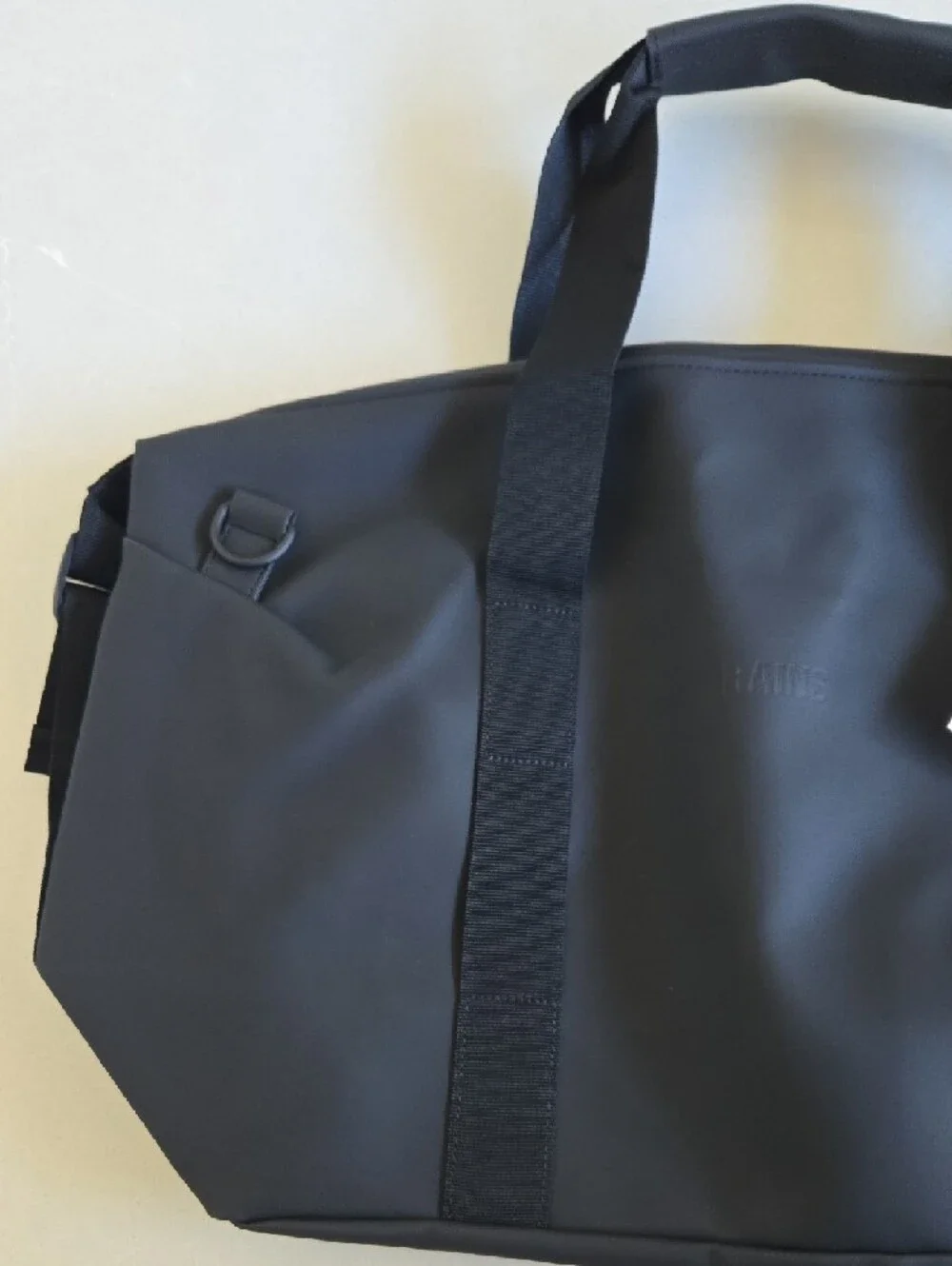 Rains Black Waterproof Small Weekend Bag
